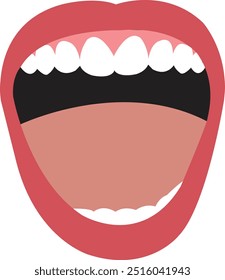 mouth clipart. human mouth vector illustration isolated on white background.	
