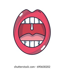 mouth with cold infection sickness