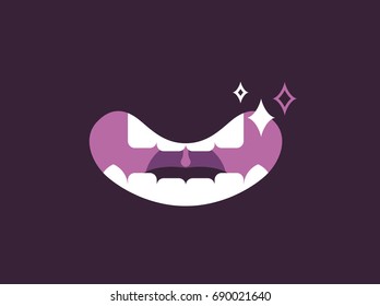 Mouth concept represented by smile cartoon. isolated and flat illustration