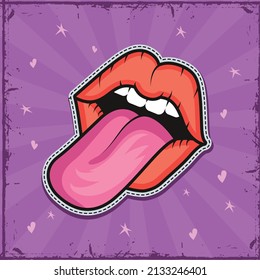 mouth crazy with tongue out patch
