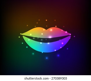 Mouth design on dark background
