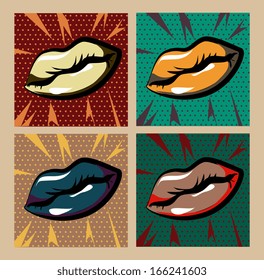 mouth design over beige background vector illustration