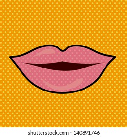 mouth design over dotted background vector illustration