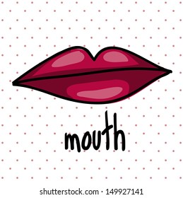 mouth design over dotted background vector illustration