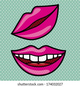 mouth design over dotted background vector illustration