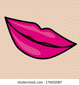 mouth design over dotted  background vector illustration