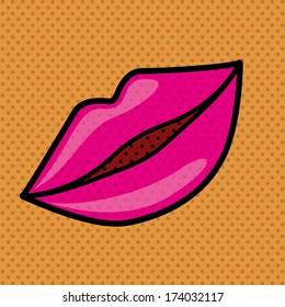 mouth design over dotted background vector illustration