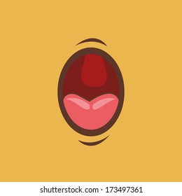 mouth design over orange background vector illustration