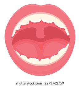 Mouth disease icon cartoon vector. Cough uvula. Treatment pain