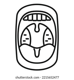 Mouth disease icon outline vector. Bacterial anatomy. Ent inflammation