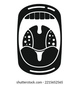 Icono de la enfermedad de la boca simple vector. Anatomía bacteriana. Ent inflamación