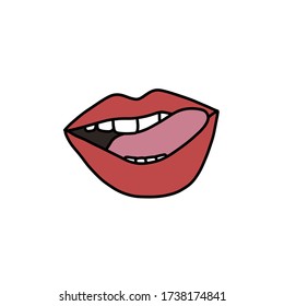 mouth doodle icon, vector illustration