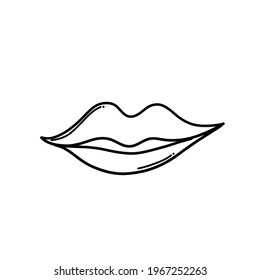 Mouth Doodle vector icon. Drawing sketch illustration hand drawn cartoon line.