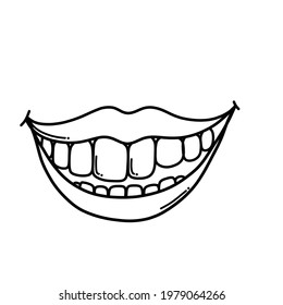 Mouth Doodle vector icon. Drawing sketch illustration hand drawn cartoon line.