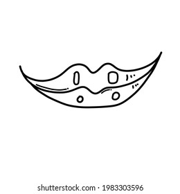 Mouth Doodle vector icon. Drawing sketch illustration hand drawn cartoon line.