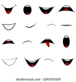 Mouth Emotions Set Vector Stock Vector (Royalty Free) 1095591839 ...