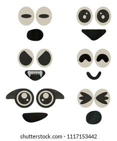 Mouth and eye atr like plasticine vector desine