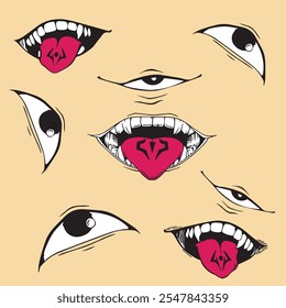 mouth and eyes of a devil animated