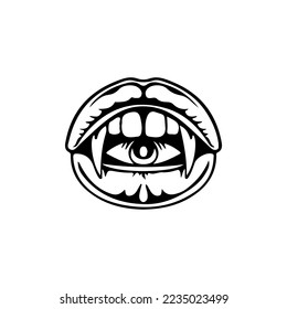 mouth and eyes vector illustration