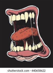Mouth with fangs