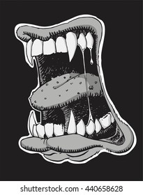 Mouth with fangs