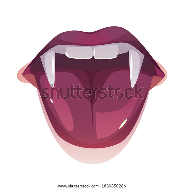 Mouth Fangs Vampire Emotions Halloween Stock Vector (Royalty Free ...