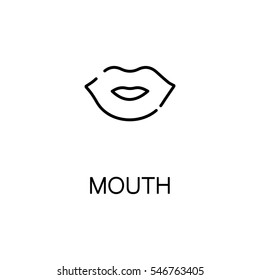 Mouth flat icon. Single high quality outline symbol of human body for web design or mobile app. Thin line signs of mouth for design logo, visit card, etc. Outline pictogram of mouth