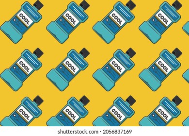 mouth freshener illustration pattern template to eradicate bad breath bacteria on a yellow background