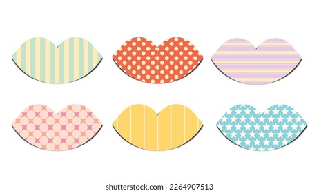 mouth geometric pattern colorful element illustration vector eps jpeg png