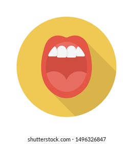 mouth glyph flat vector icon