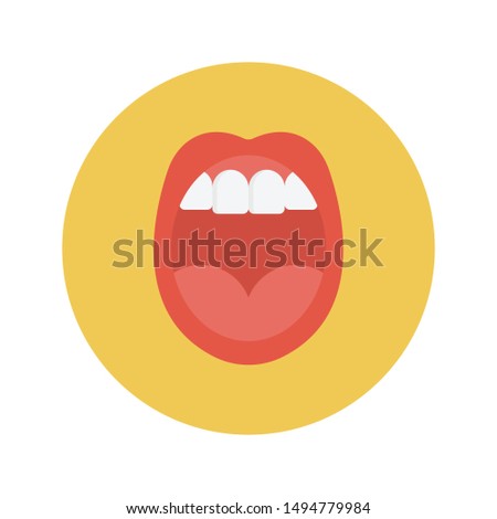 mouth glyph flat vector icon