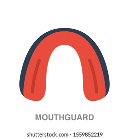 Mouth guard flat icon on white transparent background. You can be used mouth guard icon for several purposes.