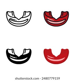 Mouth Guard icon represents a protective device worn over teeth to prevent injuries during sports activities.