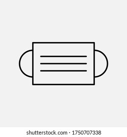 Mouth guard, Mask icon, vector design, line style, isolated in a gray background