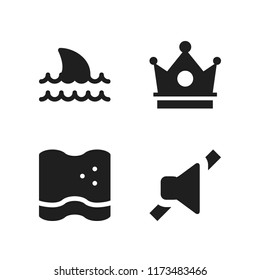 mouth icon. 4 mouth vector icons set. crown, hygienic and mute icons for web and design about mouth theme