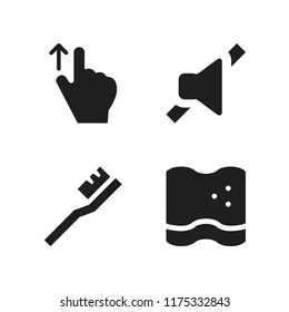 mouth icon. 4 mouth vector icons set. toothbrush, mute and hygienic icons for web and design about mouth theme