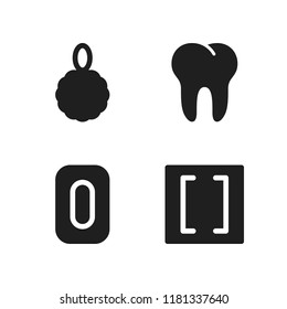 mouth icon. 4 mouth vector icons set. brackets, hygienic and tooth icons for web and design about mouth theme