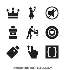 mouth icon. 9 mouth vector icons set. mouthwash, hygienic and favorite icons for web and design about mouth theme