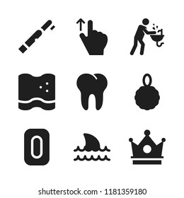 mouth icon. 9 mouth vector icons set. swipe up, tooth and tooth brush icons for web and design about mouth theme