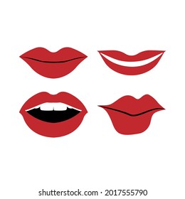 Design-Bundle-Vorlage für Mouth-Icon einzeln