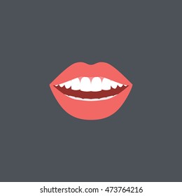 mouth icon in flat style