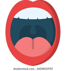 Mouth Icon Flat Vector Illustration