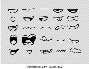  Mouth icon. Hand drawing illustration.