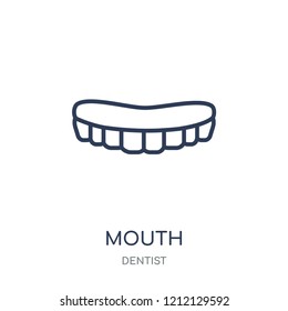 Mouth icon. Mouth linear symbol design from Dentist collection. Simple outline element vector illustration on white background.