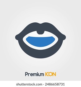 Mouth icon - minimalist vector illustration