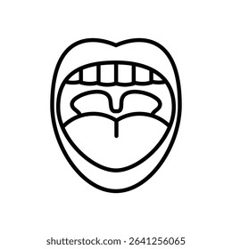 Mouth icon outline set sign