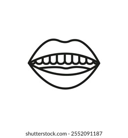 Mouth icon Simple thin line flat symbol