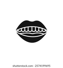 Mouth icon Simple thin line flat symbol