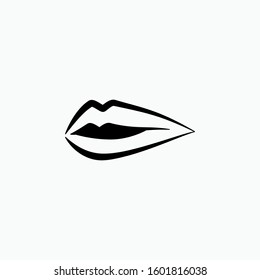 Mouth Icon. Symbol of Taste Identification. One of Human Sense Illustration. Types of Perception Vector and Flat Design.