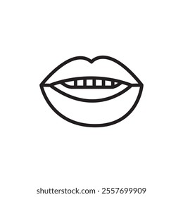 Mouth icon Thin line art collection